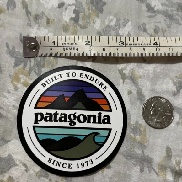 Patagonia Built to Endure Since 1973 Circle Round Outdoor Mountain Hike Sticker - Picture 2 of 2